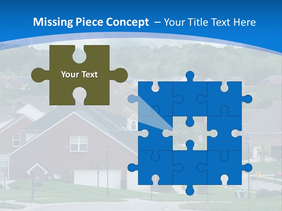 A Neighborhood With Houses And Trees In The Background PowerPoint Template