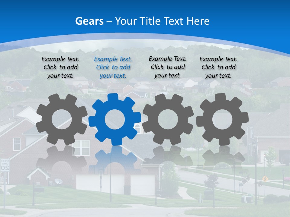 A Neighborhood With Houses And Trees In The Background PowerPoint Template