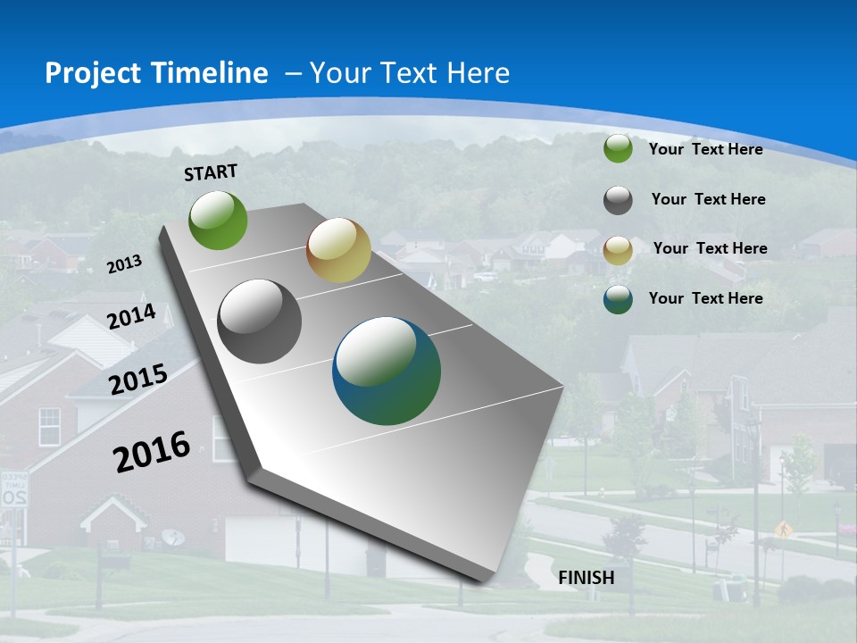 A Neighborhood With Houses And Trees In The Background PowerPoint Template