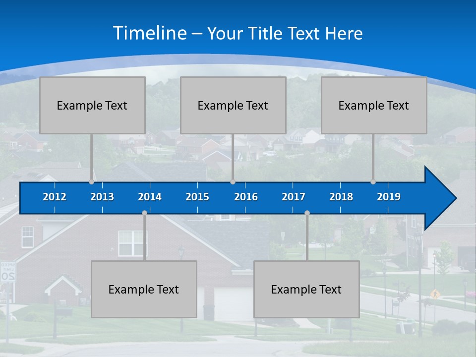 A Neighborhood With Houses And Trees In The Background PowerPoint Template