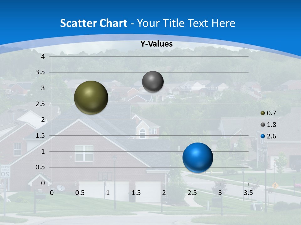 A Neighborhood With Houses And Trees In The Background PowerPoint Template