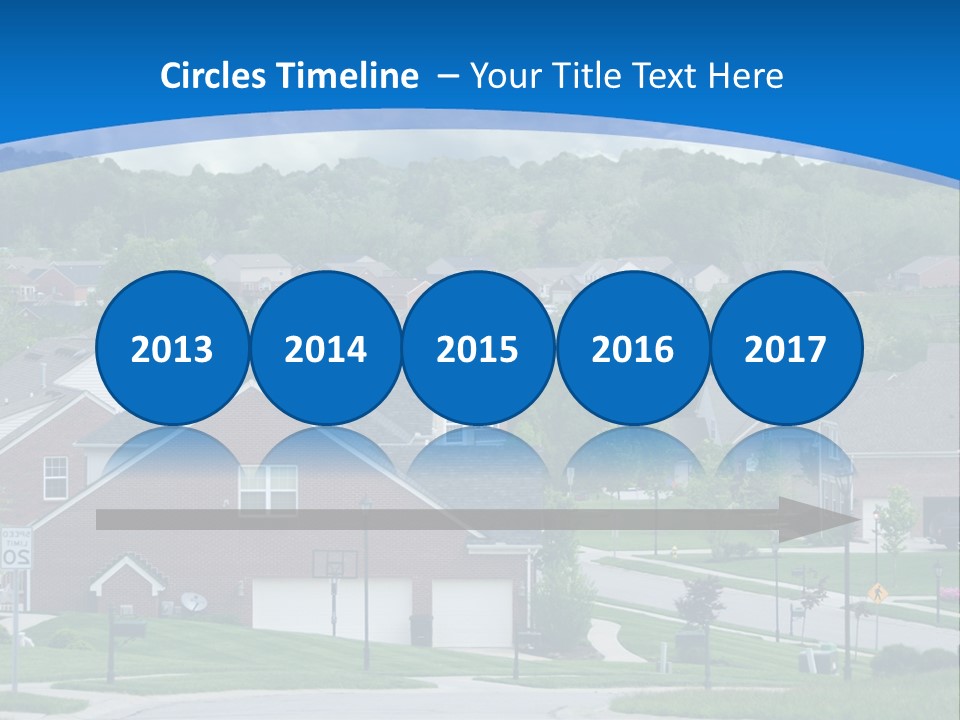 A Neighborhood With Houses And Trees In The Background PowerPoint Template