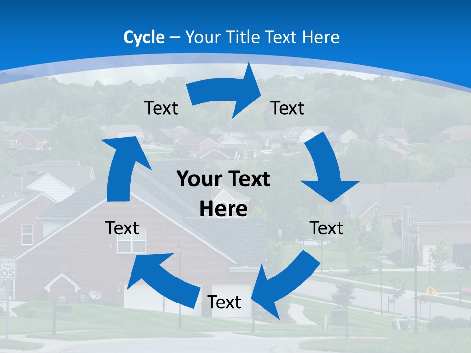 A Neighborhood With Houses And Trees In The Background PowerPoint Template