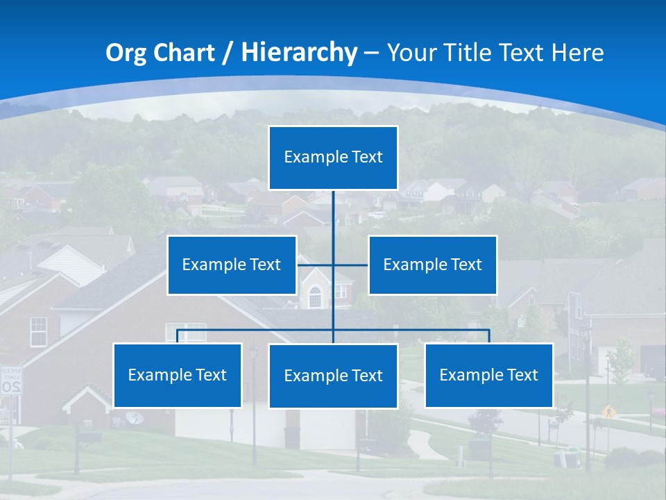 A Neighborhood With Houses And Trees In The Background PowerPoint Template