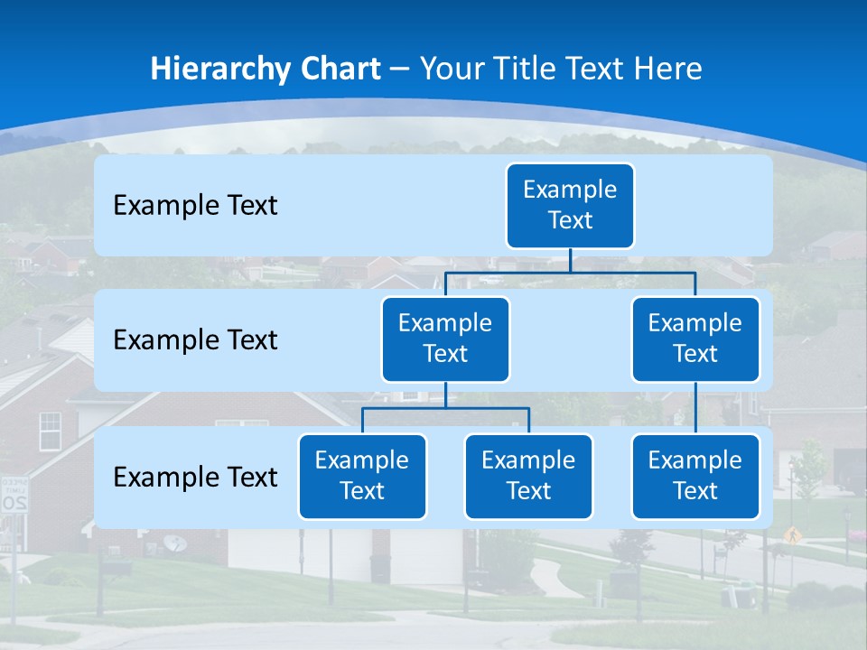 A Neighborhood With Houses And Trees In The Background PowerPoint Template