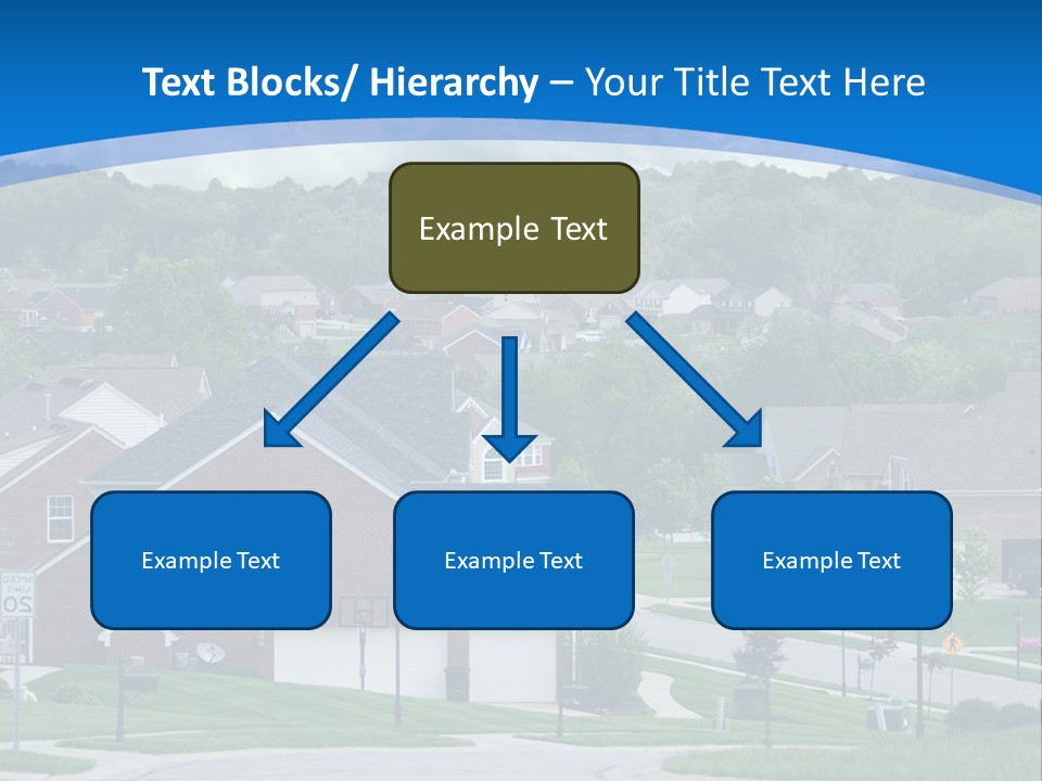 A Neighborhood With Houses And Trees In The Background PowerPoint Template