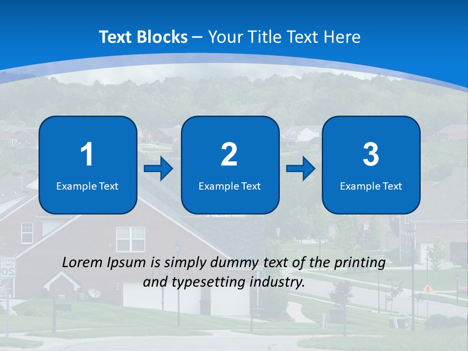 A Neighborhood With Houses And Trees In The Background PowerPoint Template
