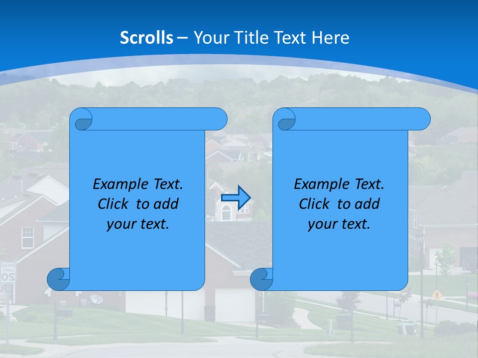 A Neighborhood With Houses And Trees In The Background PowerPoint Template