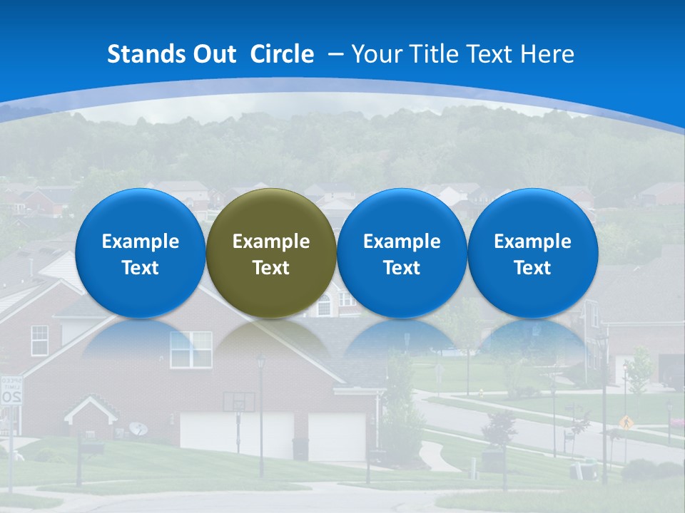 A Neighborhood With Houses And Trees In The Background PowerPoint Template