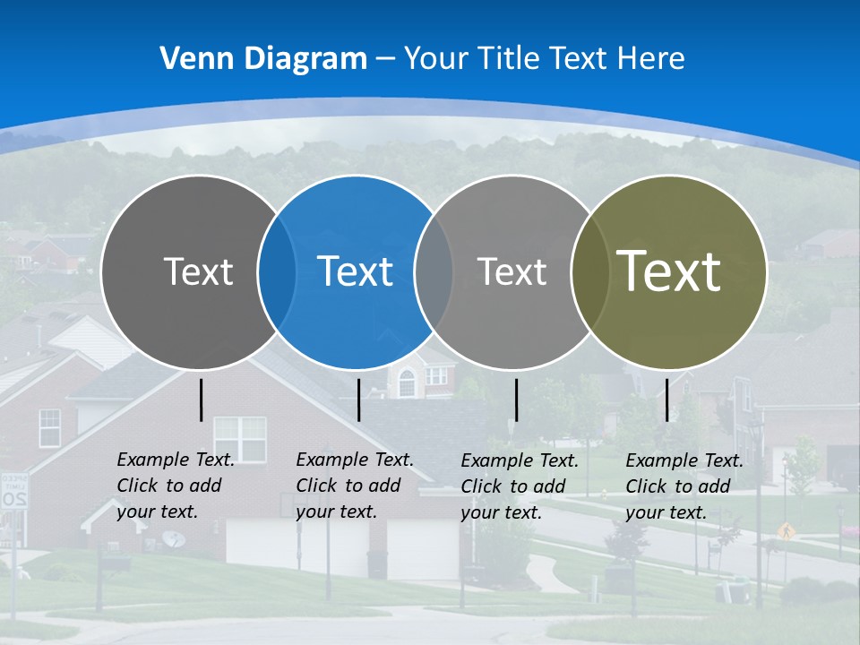 A Neighborhood With Houses And Trees In The Background PowerPoint Template