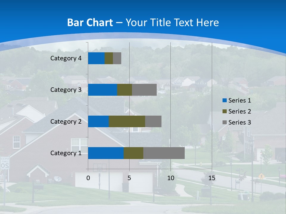 A Neighborhood With Houses And Trees In The Background PowerPoint Template