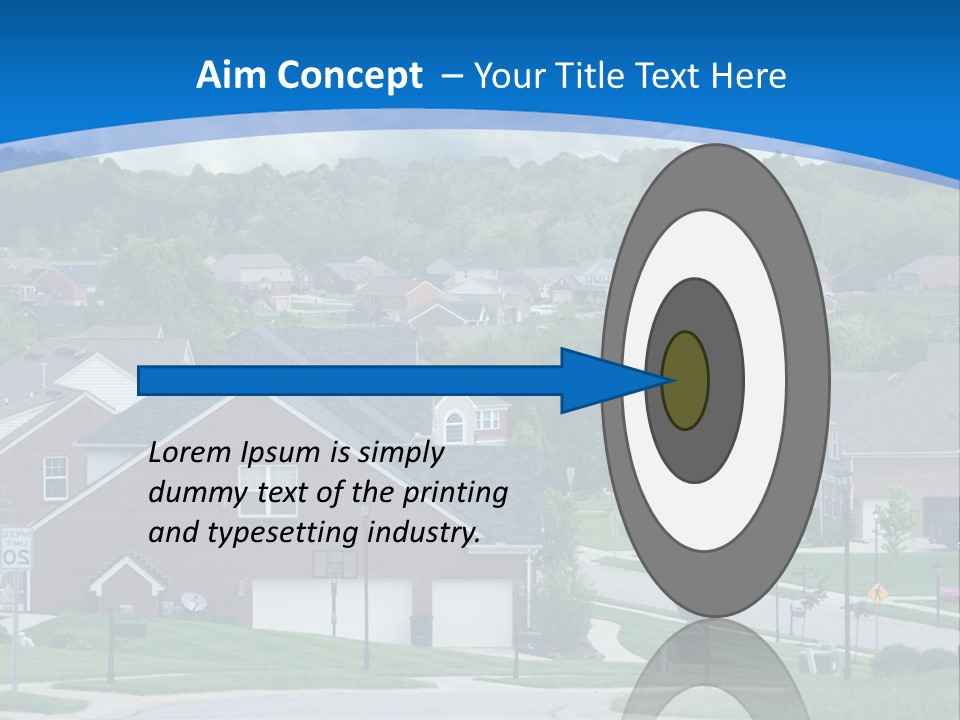 A Neighborhood With Houses And Trees In The Background PowerPoint Template