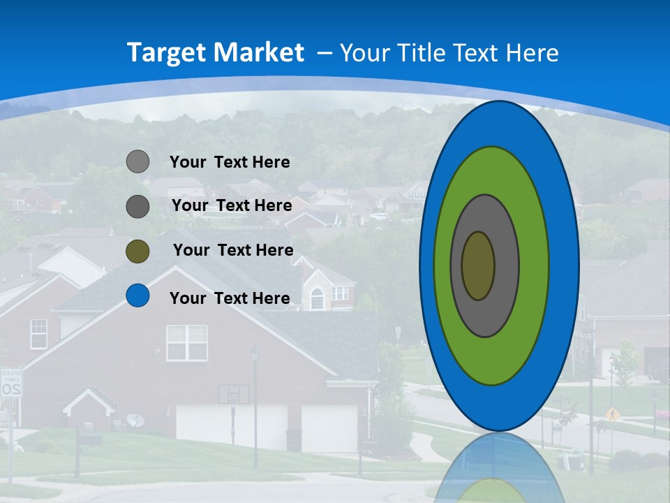 A Neighborhood With Houses And Trees In The Background PowerPoint Template