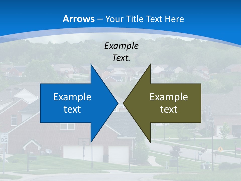 A Neighborhood With Houses And Trees In The Background PowerPoint Template