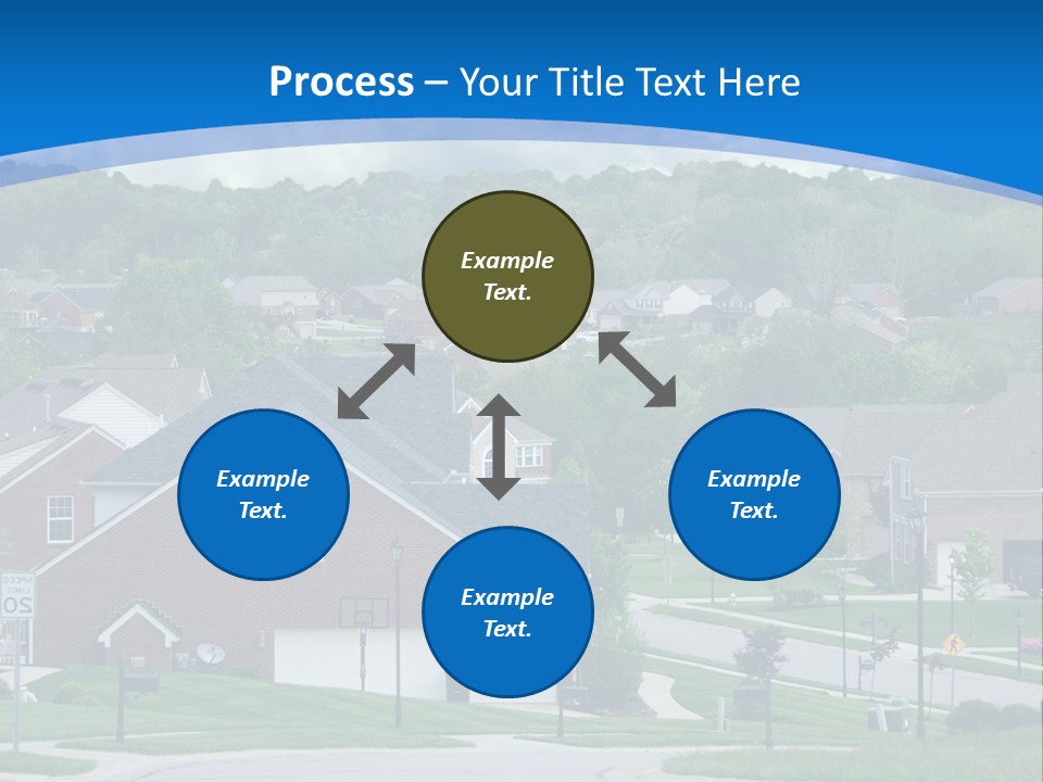 A Neighborhood With Houses And Trees In The Background PowerPoint Template