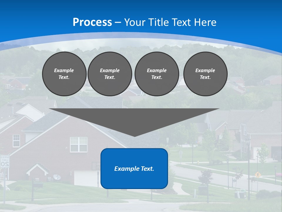 A Neighborhood With Houses And Trees In The Background PowerPoint Template