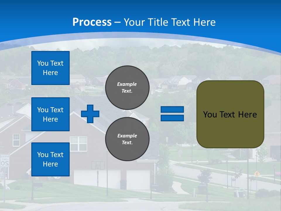 A Neighborhood With Houses And Trees In The Background PowerPoint Template
