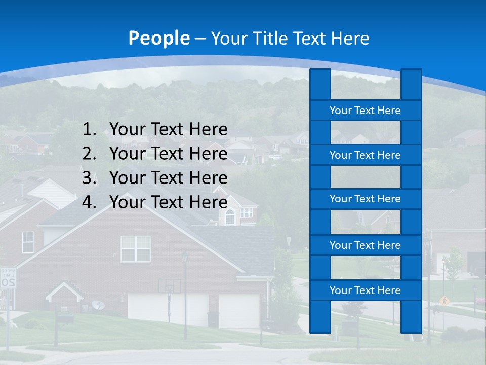 A Neighborhood With Houses And Trees In The Background PowerPoint Template