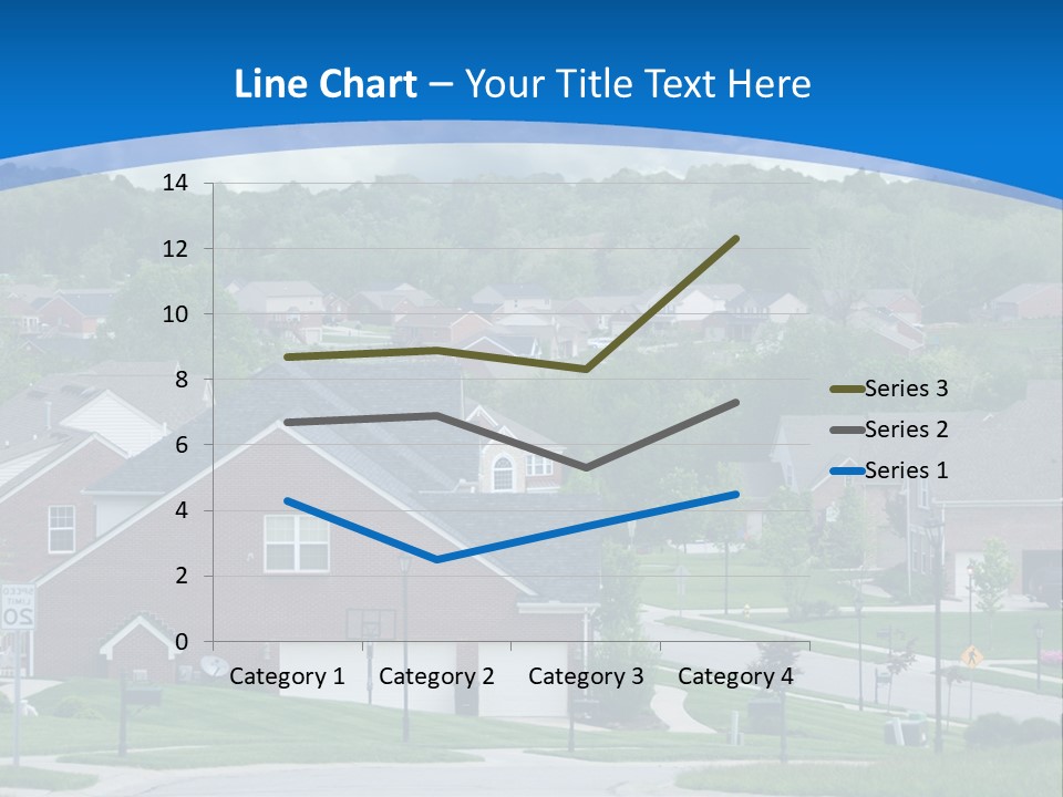 A Neighborhood With Houses And Trees In The Background PowerPoint Template