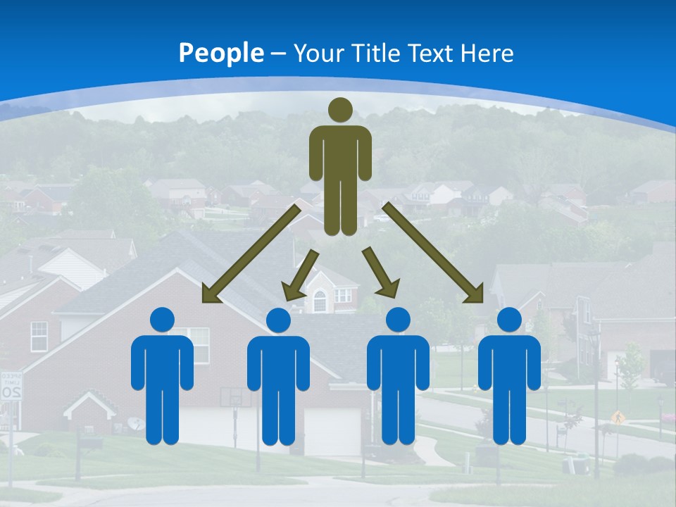 A Neighborhood With Houses And Trees In The Background PowerPoint Template