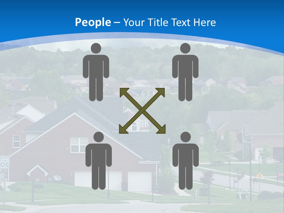 A Neighborhood With Houses And Trees In The Background PowerPoint Template