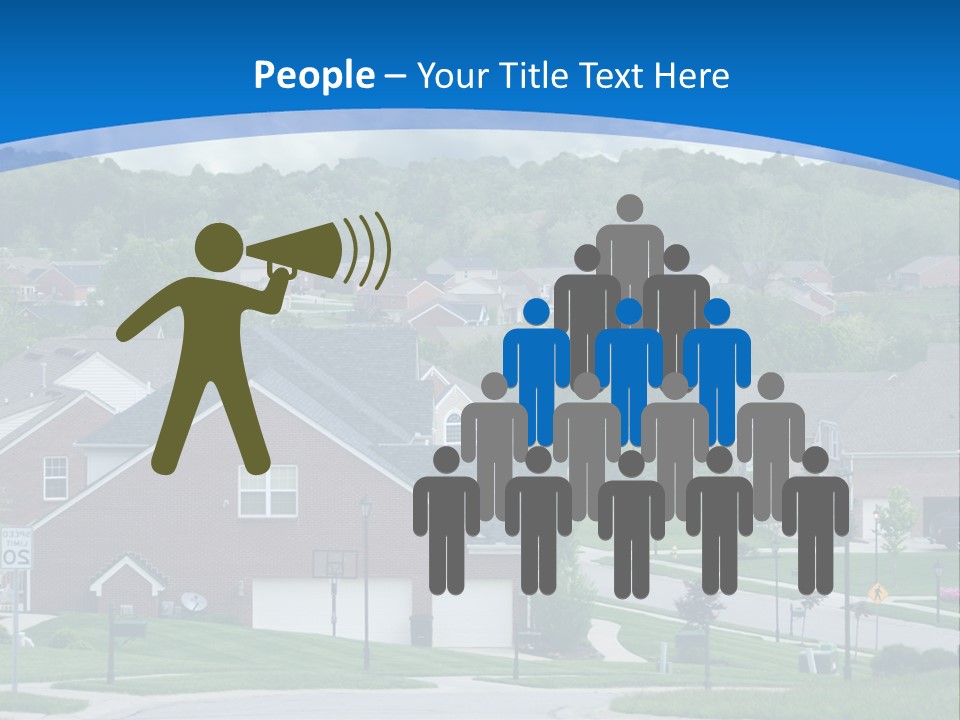 A Neighborhood With Houses And Trees In The Background PowerPoint Template