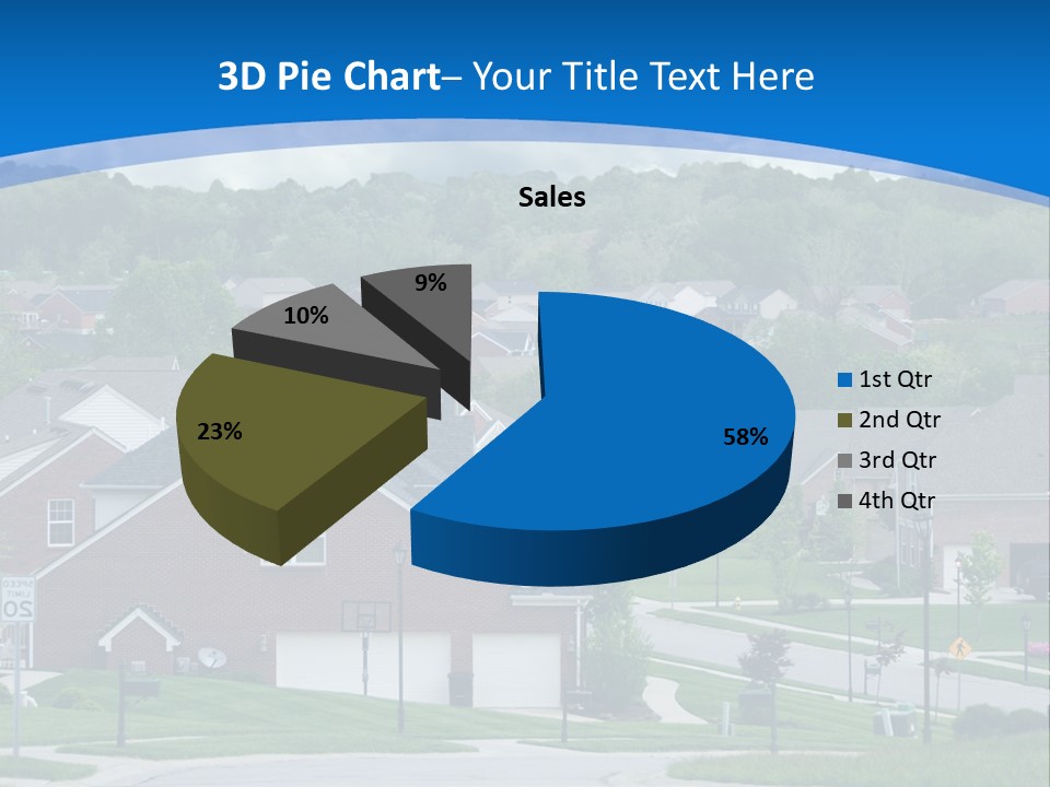 A Neighborhood With Houses And Trees In The Background PowerPoint Template