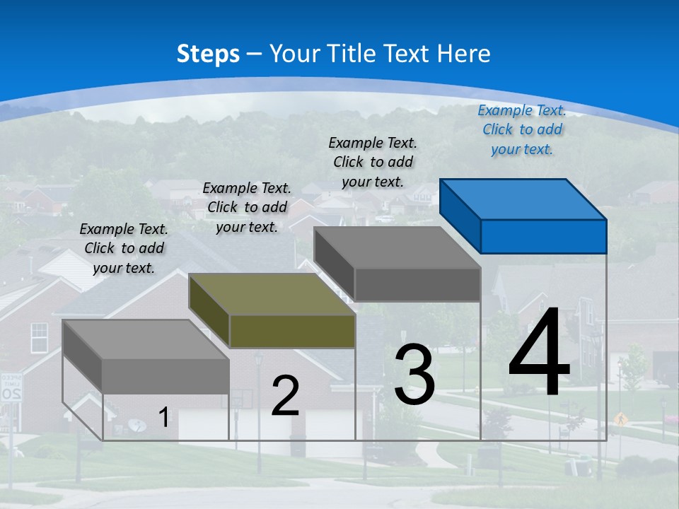 A Neighborhood With Houses And Trees In The Background PowerPoint Template