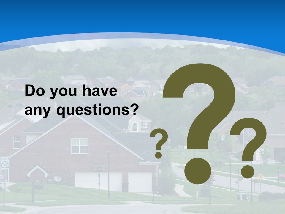 A Neighborhood With Houses And Trees In The Background PowerPoint Template