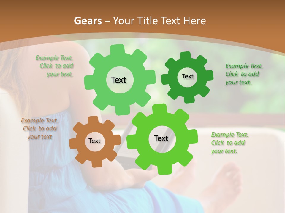 Caucasian Spring Leaf PowerPoint Template