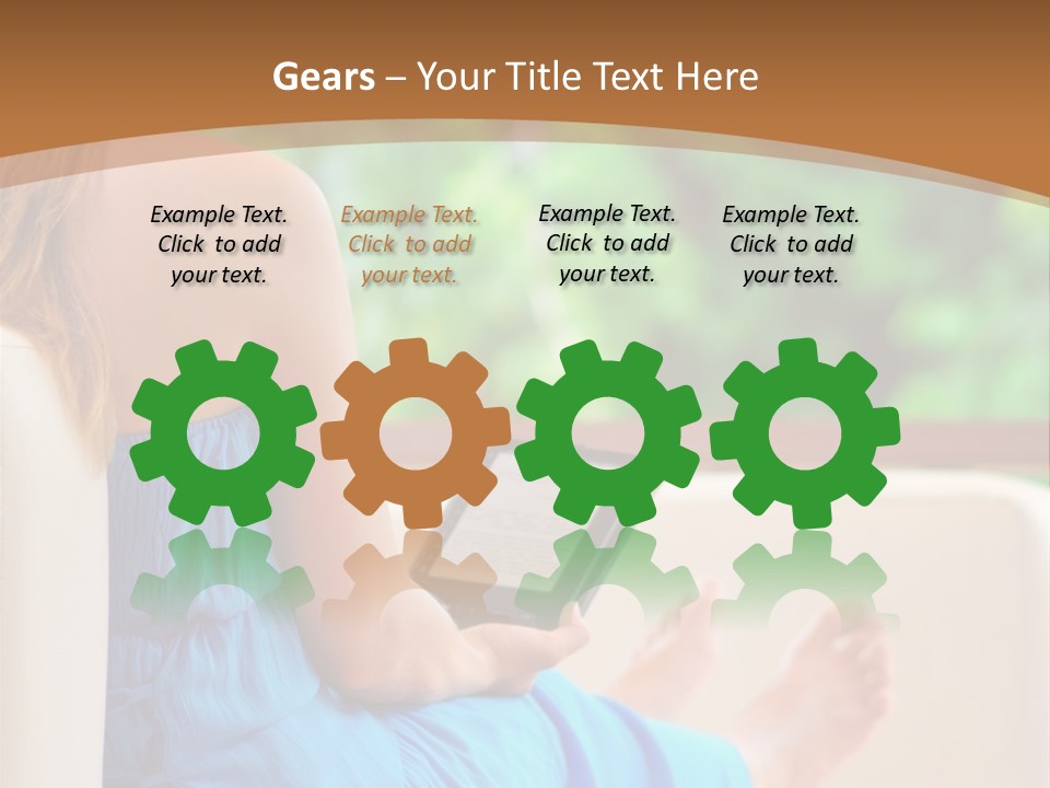 Caucasian Spring Leaf PowerPoint Template