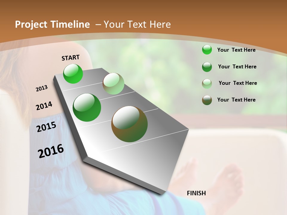 Caucasian Spring Leaf PowerPoint Template