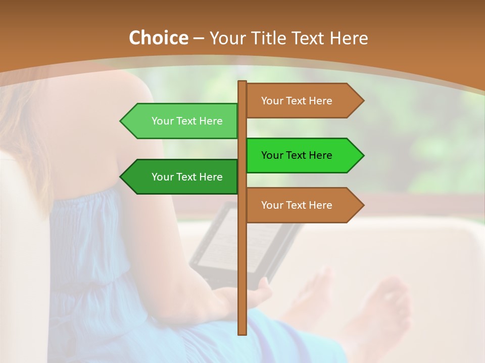 Caucasian Spring Leaf PowerPoint Template
