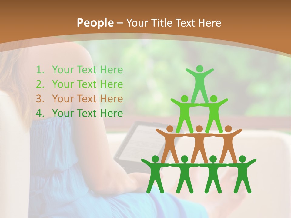 Caucasian Spring Leaf PowerPoint Template