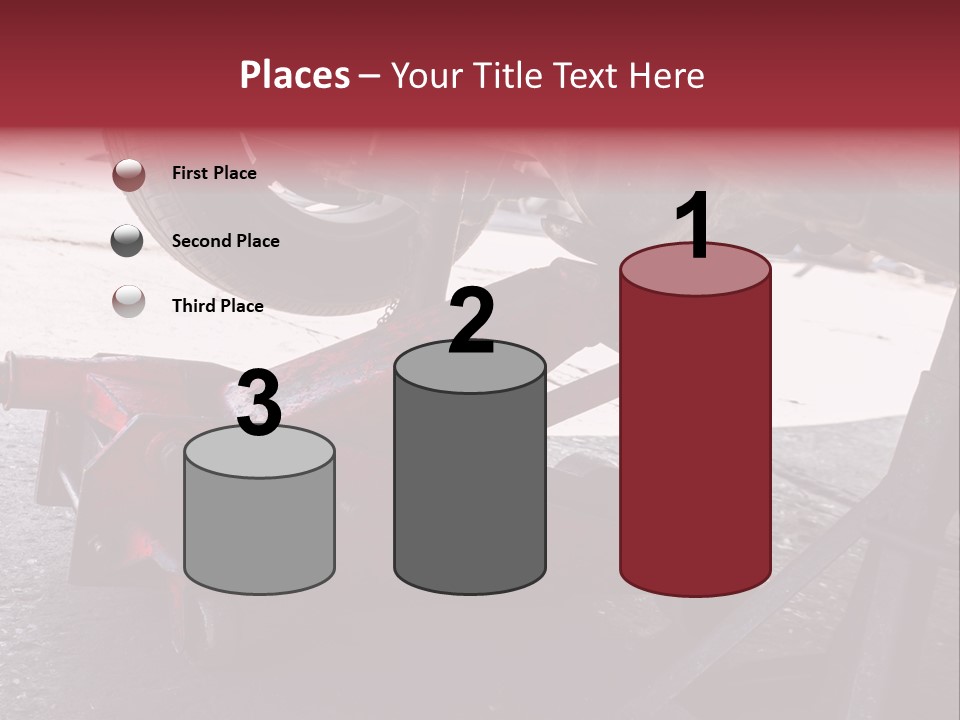 A Close Up Of A Red Jack Under A Car PowerPoint Template