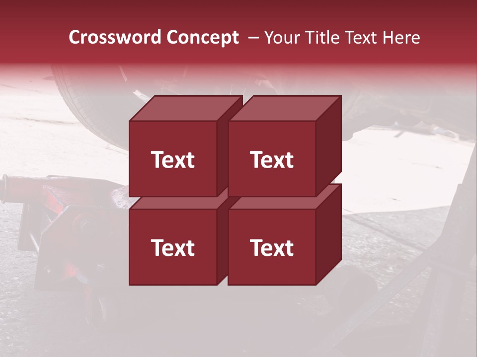 A Close Up Of A Red Jack Under A Car PowerPoint Template