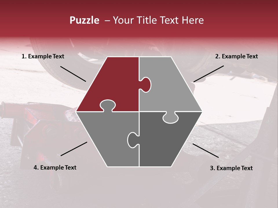 A Close Up Of A Red Jack Under A Car PowerPoint Template