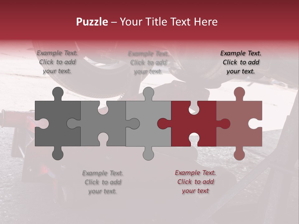 A Close Up Of A Red Jack Under A Car PowerPoint Template