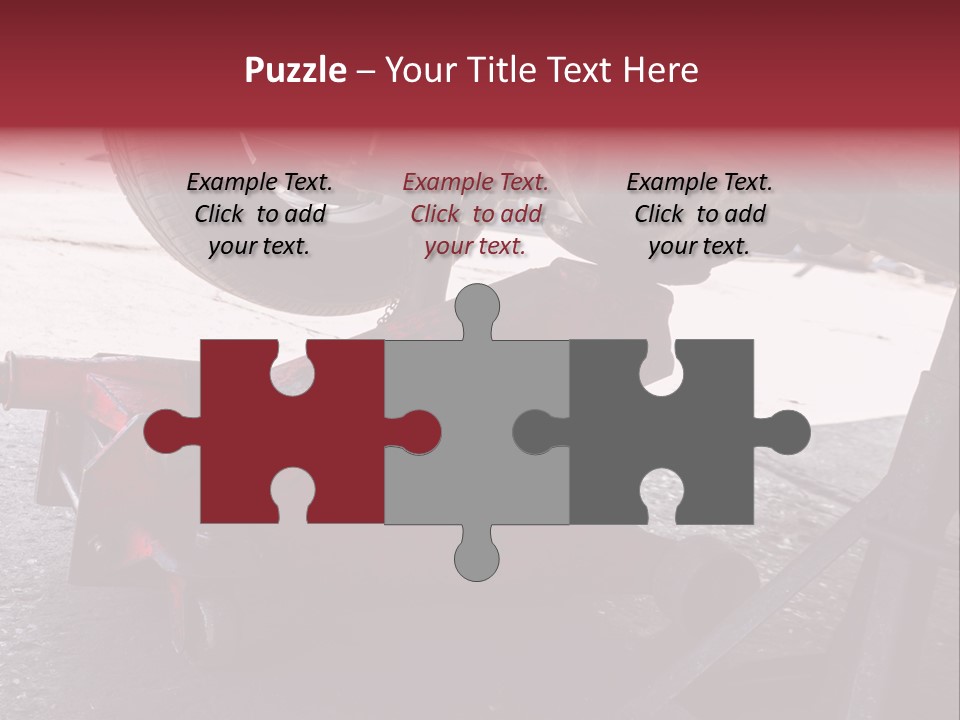 A Close Up Of A Red Jack Under A Car PowerPoint Template