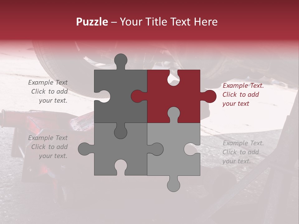 A Close Up Of A Red Jack Under A Car PowerPoint Template