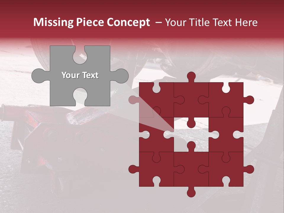 A Close Up Of A Red Jack Under A Car PowerPoint Template