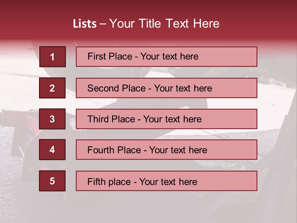 A Close Up Of A Red Jack Under A Car PowerPoint Template