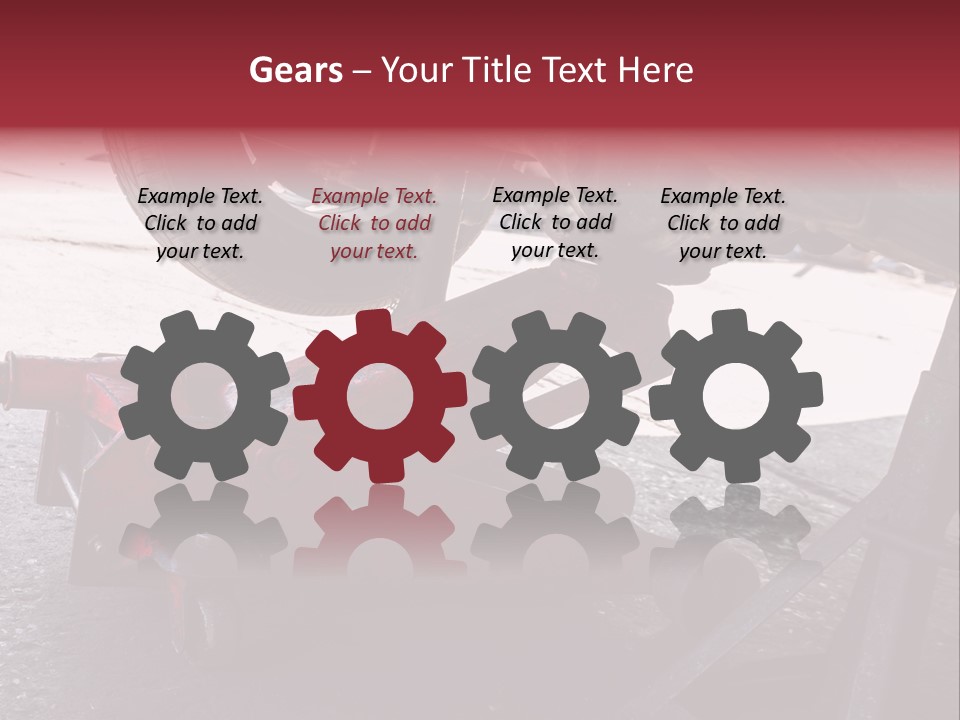 A Close Up Of A Red Jack Under A Car PowerPoint Template