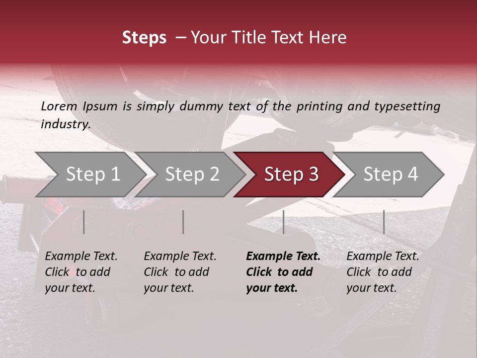A Close Up Of A Red Jack Under A Car PowerPoint Template