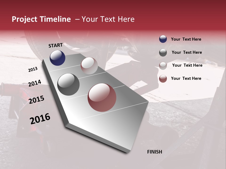 A Close Up Of A Red Jack Under A Car PowerPoint Template