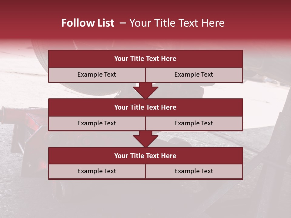 A Close Up Of A Red Jack Under A Car PowerPoint Template