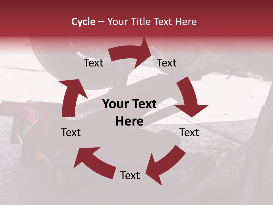 A Close Up Of A Red Jack Under A Car PowerPoint Template