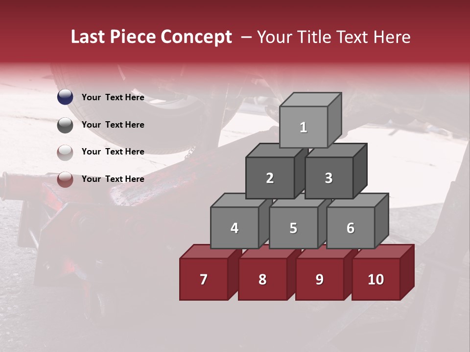 A Close Up Of A Red Jack Under A Car PowerPoint Template