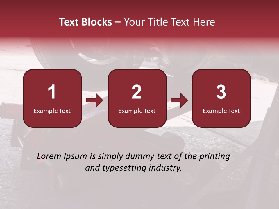 A Close Up Of A Red Jack Under A Car PowerPoint Template