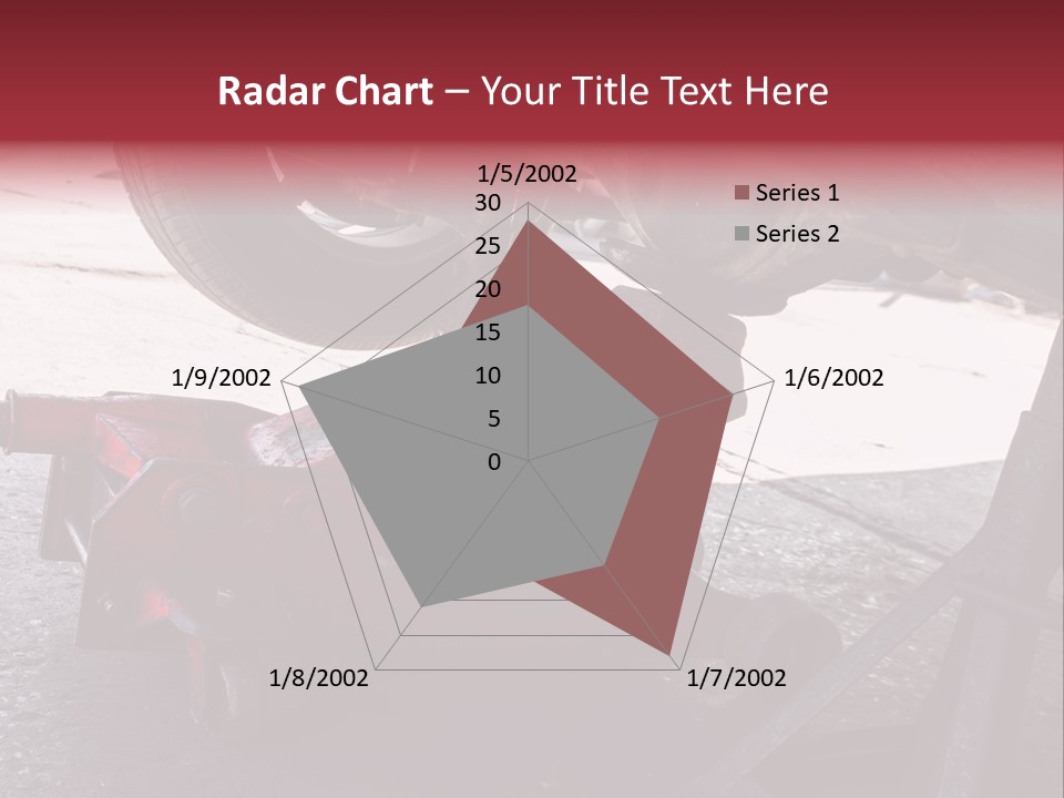 A Close Up Of A Red Jack Under A Car PowerPoint Template